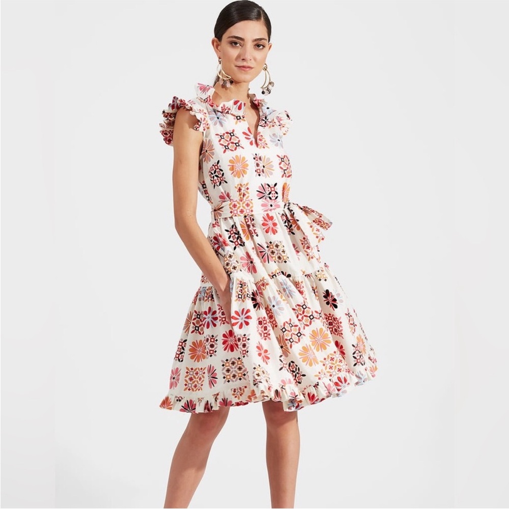 LA DoubleJ Multicolor Patterned Midi Dress